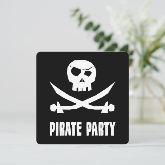 Piraten-Party Einladungen (Stehend Vorderseite)
