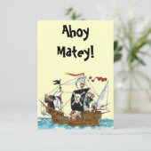 Piraten-Party Einladungen 3.5x5 ahoi EINLADUNGEN (Stehend Vorderseite)