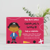 Piraten-Party-Geburtstags-Einladung Einladung (Stehend Vorderseite)