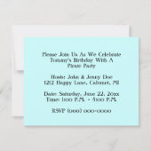 PIRATEN-PARTY-THEMA-SCHIFF SEGELT EINLADUNG (Rückseite)