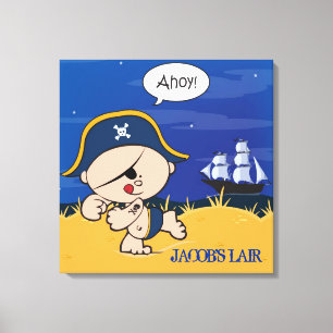 Piraten Personalisiert Boys Room Leinwand  Kunst
