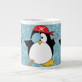 Piraten-Pinguin-Grafik-Muster Jumbo-Tasse (Vorderseite)