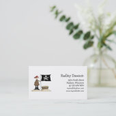 Piraten · Pirat, Flagge u. Schatz Visitenkarte (Stehend Vorderseite)