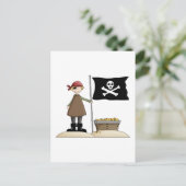 Piraten ・ Piraten, Flagge und Schatzkammer Postkarte (Stehend Vorderseite)