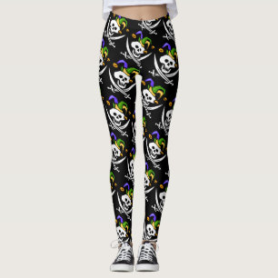 Piraten, Piratenflagge, Mardi Gras-Stil Leggings