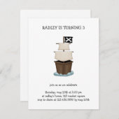 Piraten ・ Piratenschiff Einladung (Vorne/Hinten)