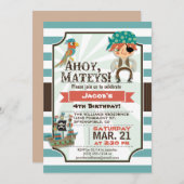 Piraten, Piratenschiff Thema Geburtstagsparty Einladung (Vorne/Hinten)
