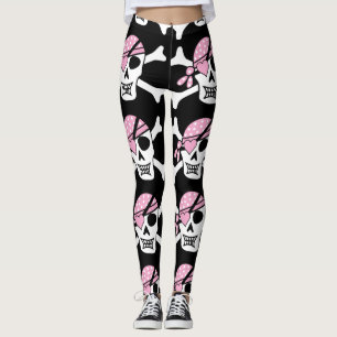 Piraten-Prinzessin Pink Skull Leggings