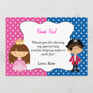 Piraten-Prinzessin Thank You Card - Mädchen Dankeskarte