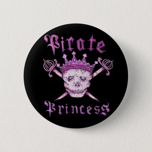 Piraten-Prinzessinknopf Button (Vorderseite)