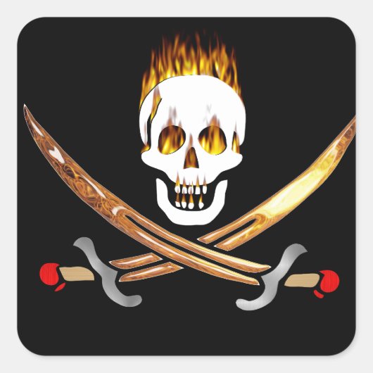 Piraten Quadratischer Aufkleber (Vorderseite)