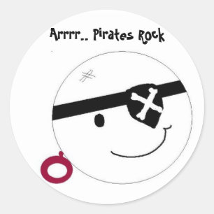 Piraten rocken runder aufkleber