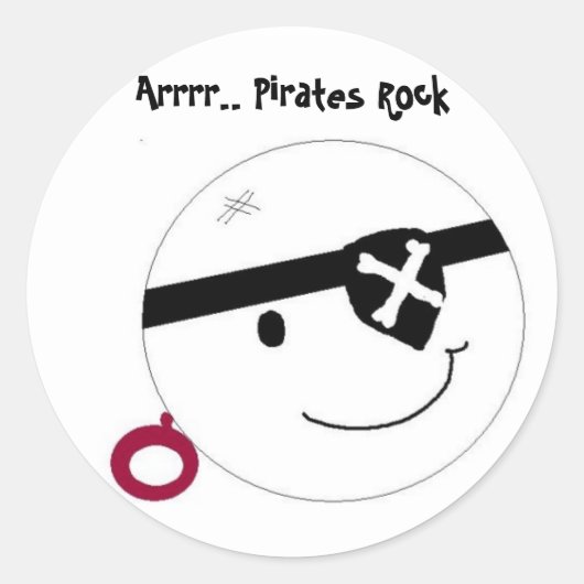 Piraten rocken runder aufkleber (Vorderseite)