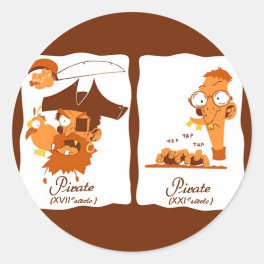 Piraten Runder Aufkleber (Vorderseite)