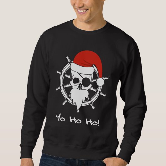 Piraten-Sankt-Weihnachtsfeiertage YoHoHo nautisch Sweatshirt (Vorderseite)
