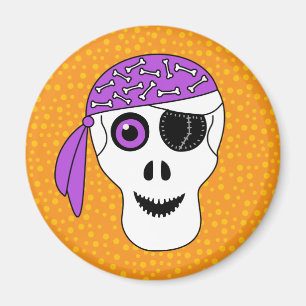 Piraten-Schädel Halloween Magnet