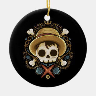 Piraten-Schädel Keramik Ornament