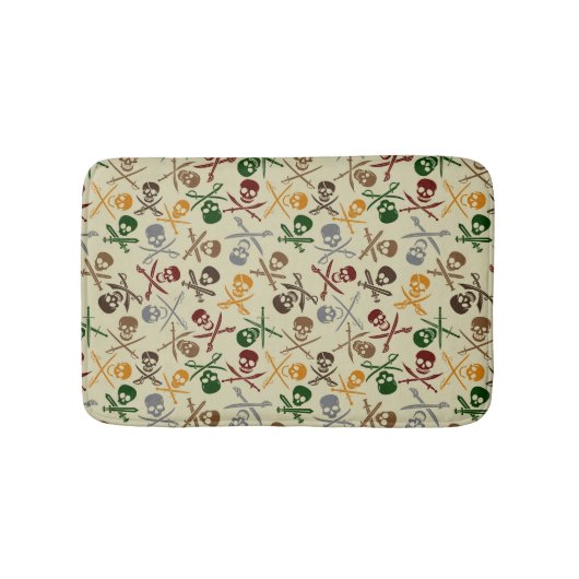 Piraten-Schädel mit gekreuzten Schwertern Badematte (Vorderseite)