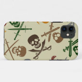 Piraten-Schädel mit gekreuzten Schwertern Case-Mate iPhone Hülle (Rückseite (Horizontal))
