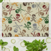 Piraten-Schädel mit gekreuzten Schwertern Geschirrtuch (Gefaltet)