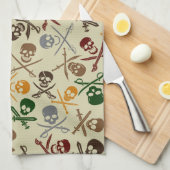 Piraten-Schädel mit gekreuzten Schwertern Geschirrtuch (Viertel Falte)