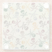 Piraten-Schädel mit gekreuzten Schwertern Glasuntersetzer (Rückseite)