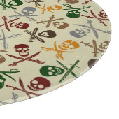 Piraten-Schädel mit gekreuzten Schwertern Schneidebrett (Ecke)