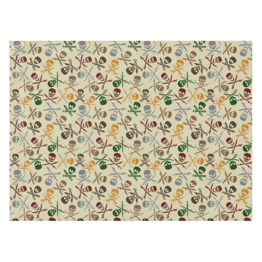 Piraten-Schädel mit gekreuzten Schwertern Tischdecke (Vorderseite (Horizontal))