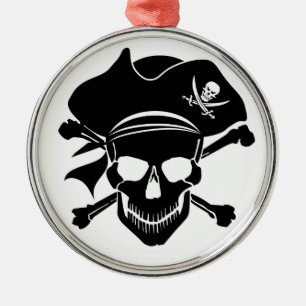 Piraten-Schädel mit Kreuz entbeint Verzierung Ornament Aus Metall