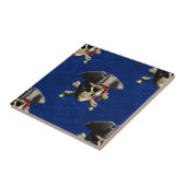 Piraten-Schädel und Hut Fliese (Seite)