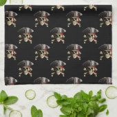 Piraten-Schädel und Hut Küchentuch (Gefaltet)