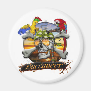 Piraten - Schädel und Kreuzknochen Magnet