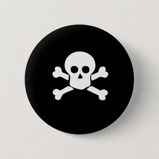 Piraten-Schädel- und Kreuzknochenknopf Button (Vorderseite)