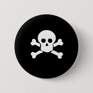 Piraten-Schädel- und Kreuzknochenknopf Button