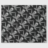 Piraten-Schädel und Schwerter Geschenkpapier (Flach)