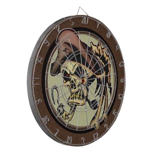 Piraten-SchädelDartboard Dartscheibe (Vorderseite Links)