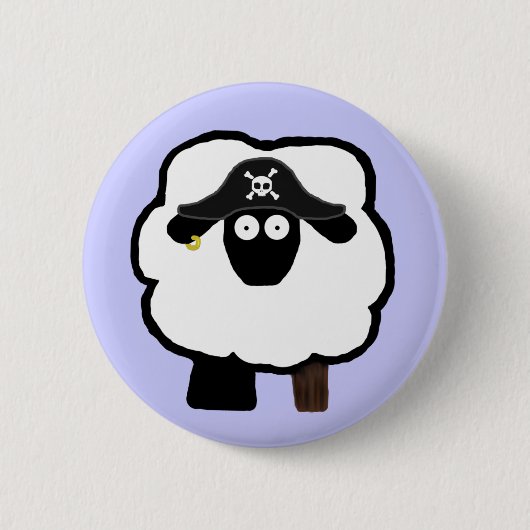 Piraten-Schaf-Knopf Button (Vorderseite)