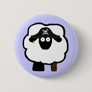 Piraten-Schaf-Knopf Button