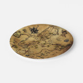 Piraten-Schatz-Karte Pappteller (Schrägansicht)