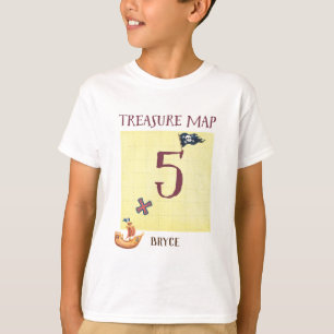 Piraten-Schatz-Karten-Alter 5 mit Namen T-Shirt