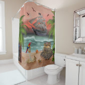 PIRATEN-SCHATZ-SUCHE DUSCHVORHANG (Beispiel)