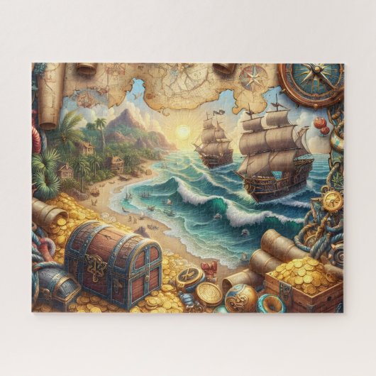 Piraten-Schatzkarte Puzzle (Horizontal)
