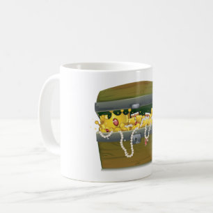 Piraten-Schatzkiste mit Juwelen und Schwert Kaffeetasse
