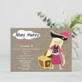 Piraten-Schatzsuche-Geburtstags-Einladung Einladung (Stehend Vorderseite)