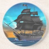 PIRATEN-SCHIFF AM SONNENUNTERGANG GETRÄNKEUNTERSETZER (Vorne)