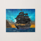 PIRATEN-SCHIFF AM SONNENUNTERGANG PUZZLE (Horizontal)