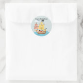 Piraten-Schiff-Aufkleber Runder Aufkleber (Tasche)