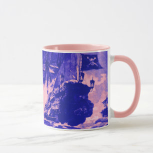 PIRATEN SCHIFF BATTLE / blau lila Tasse