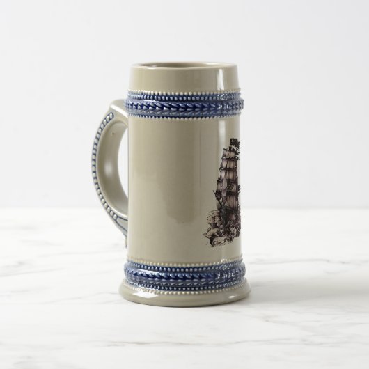 Piraten-Schiff Bierglas (Vorderseite Links)