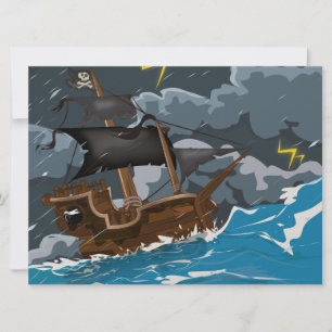 Piraten Schiff im Sturm Einladung